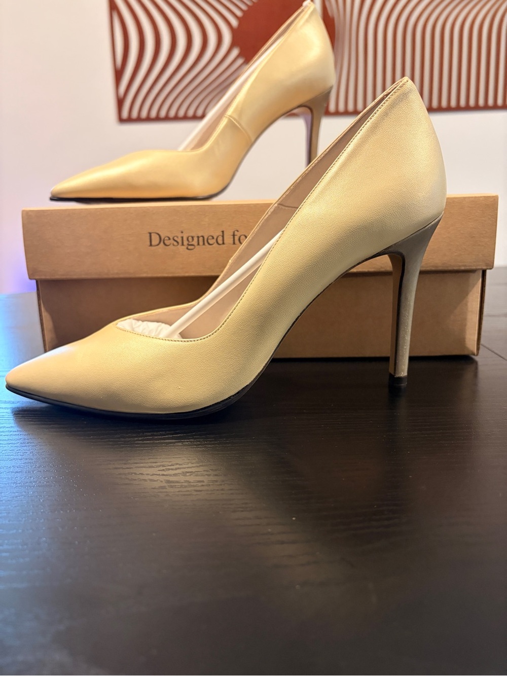 Women's Pointed-Toe Stiletto Pumps in Pale Gold